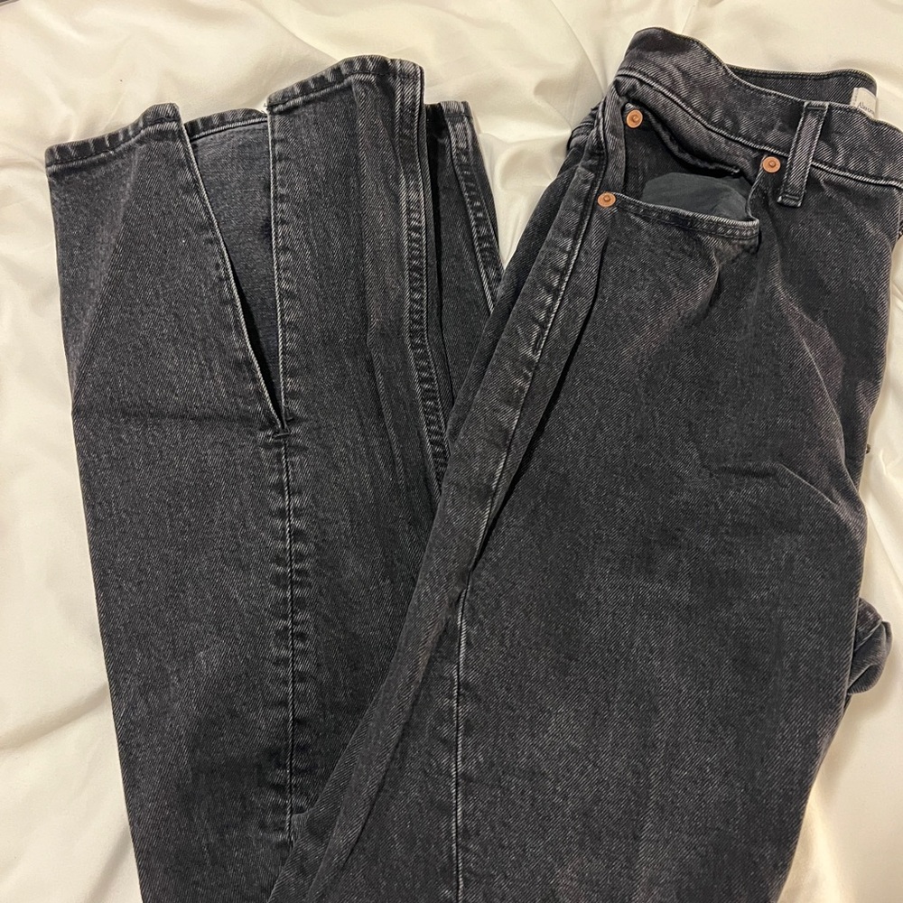 Back Abercrombie front split hem jeans
